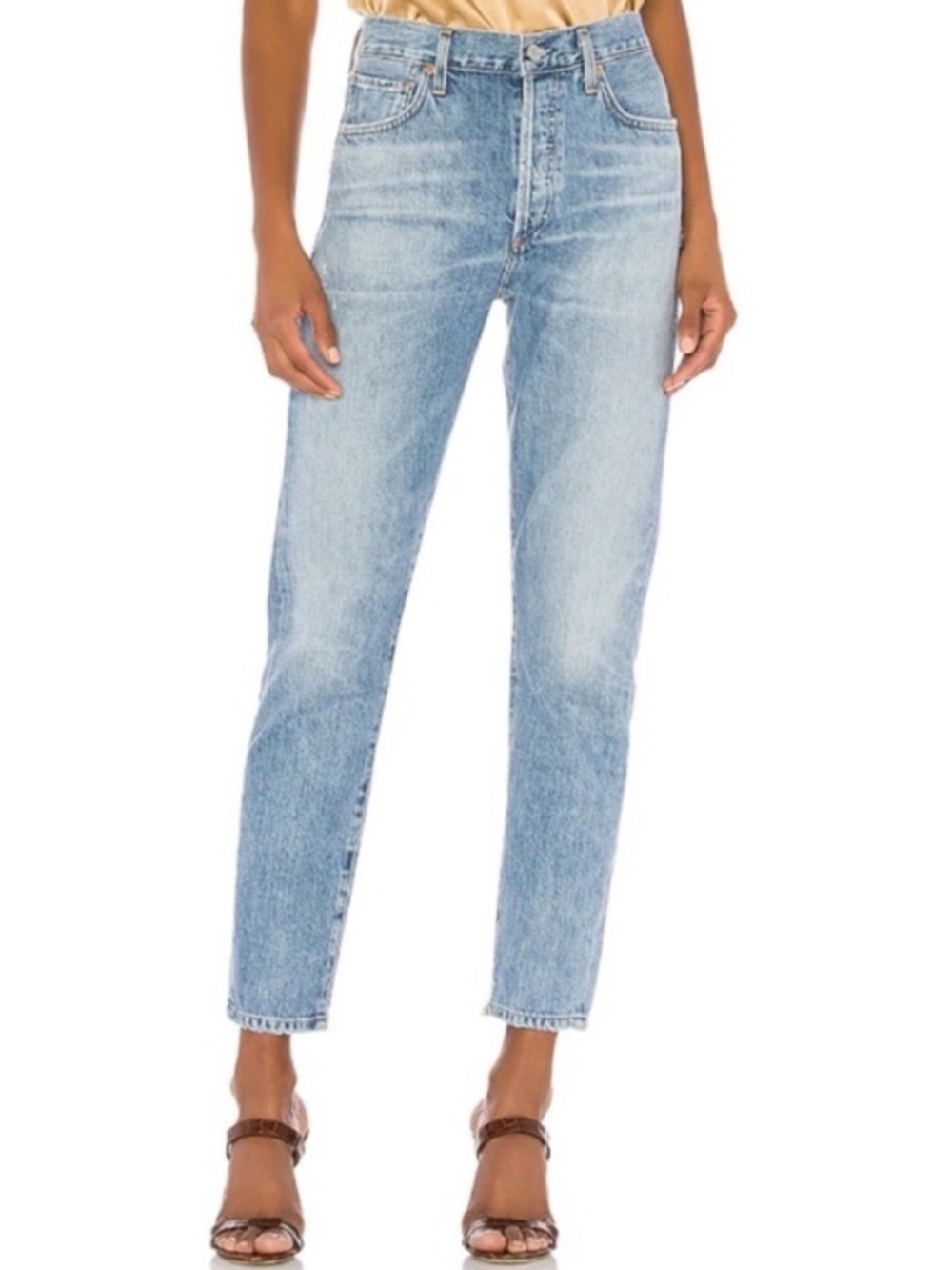 AGOLDE 90’s high rise jeans 25 light wash cotton vintage mom jean button fly